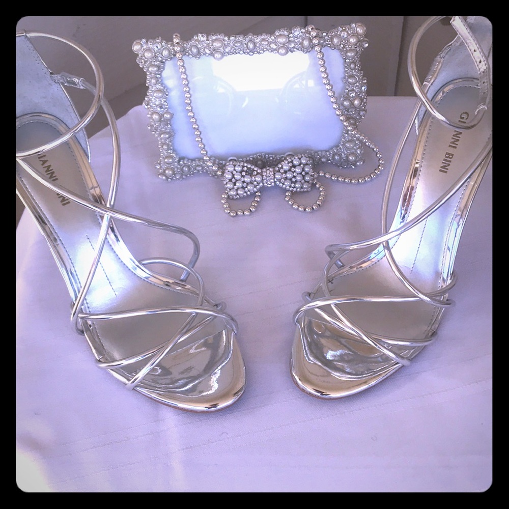 Strappy Silver Heels